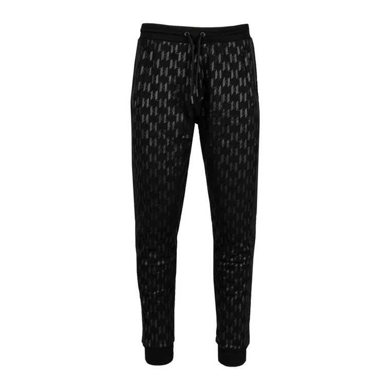 Czarne Bawełniane Spodnie do Joggingu Karl Lagerfeld