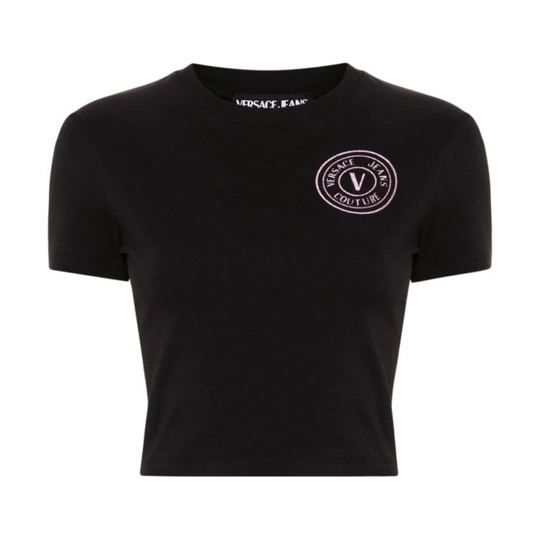Czarna Koszulka z Grafiką i Polo Versace Jeans Couture