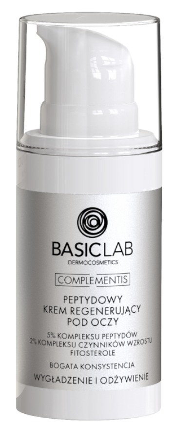 Basiclab Complementis 5% Kompleks Peptydów Bogaty - Peptydowy krem pod oczy bogata konsystencja 15ml