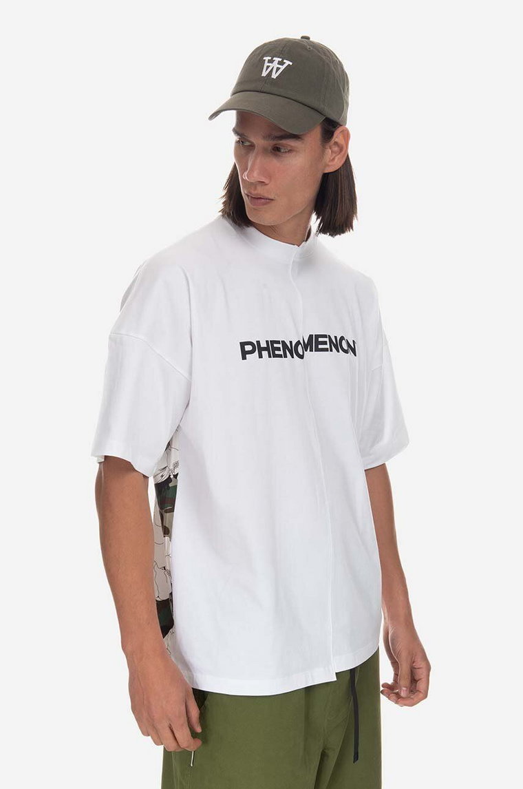 Phenomenon t-shirt bawełniany kolor biały wzorzysty MHTDSJA03WT-WT