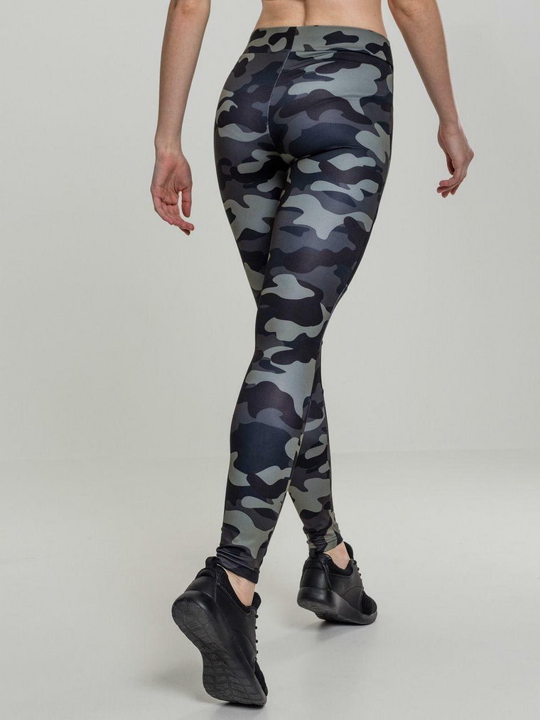 Legginsy Sportowe Mesh Urban Classics TB1939 Ciemne Camo / Czarne