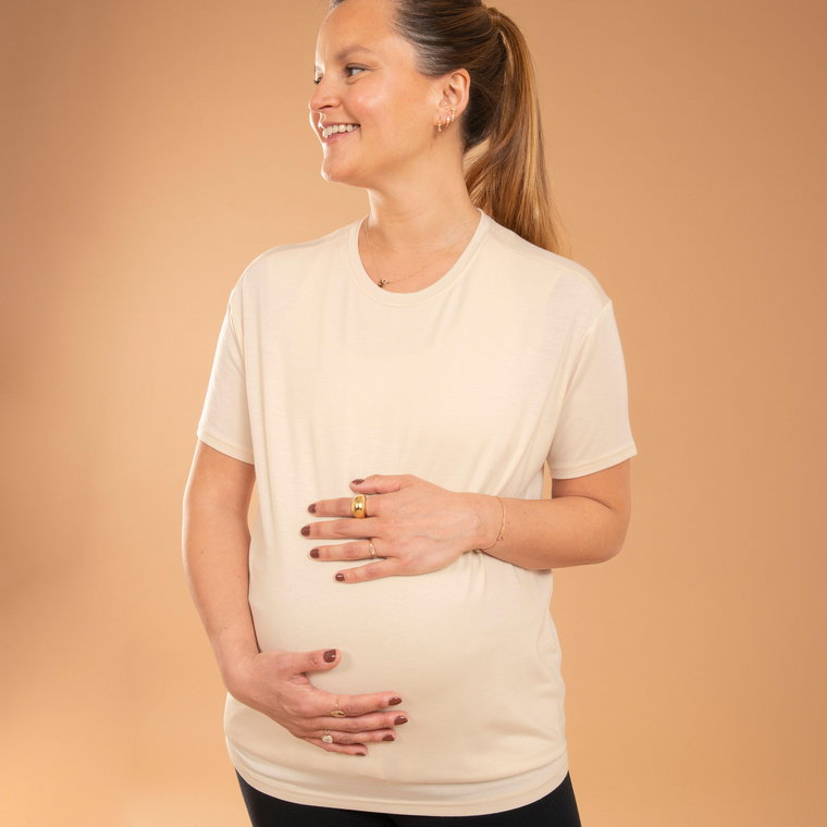 Koszulka do jogi damska Kimjaly krótki rękaw ciążowa