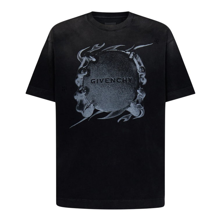 Czarna koszulka Casual-Fit z nadrukiem pierścienia Givenchy