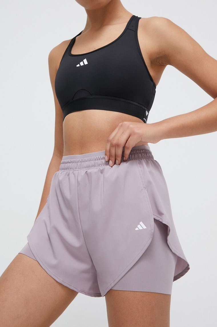 adidas Performance szorty treningowe Designed for Training kolor różowy gładkie high waist IT9229