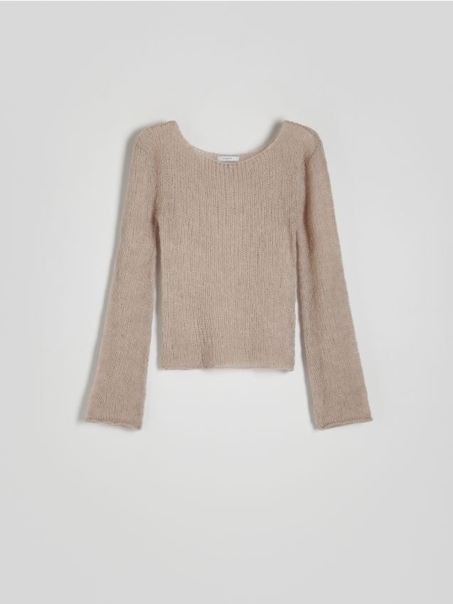 Reserved - Sweter z luźnym splotem - beżowy