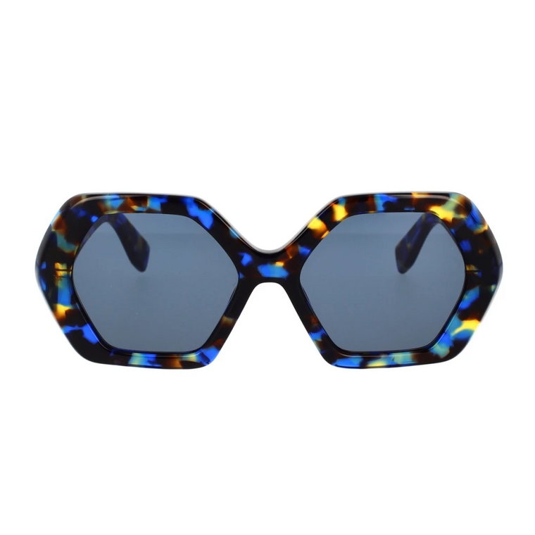 Okulary przeciwsłoneczne w kształcie sześciokąta z odważną oprawką w kolorze żółwia Ambush