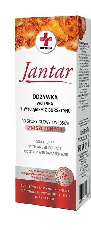 Jantar Med odżywka-wcierka z wyciągiem z bursztynu do skóry głowy i włosów zniszczonych