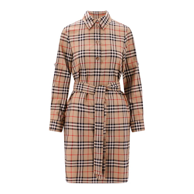 Organiczna Sukienka Chemisier z Wzorem Vintage Check Burberry