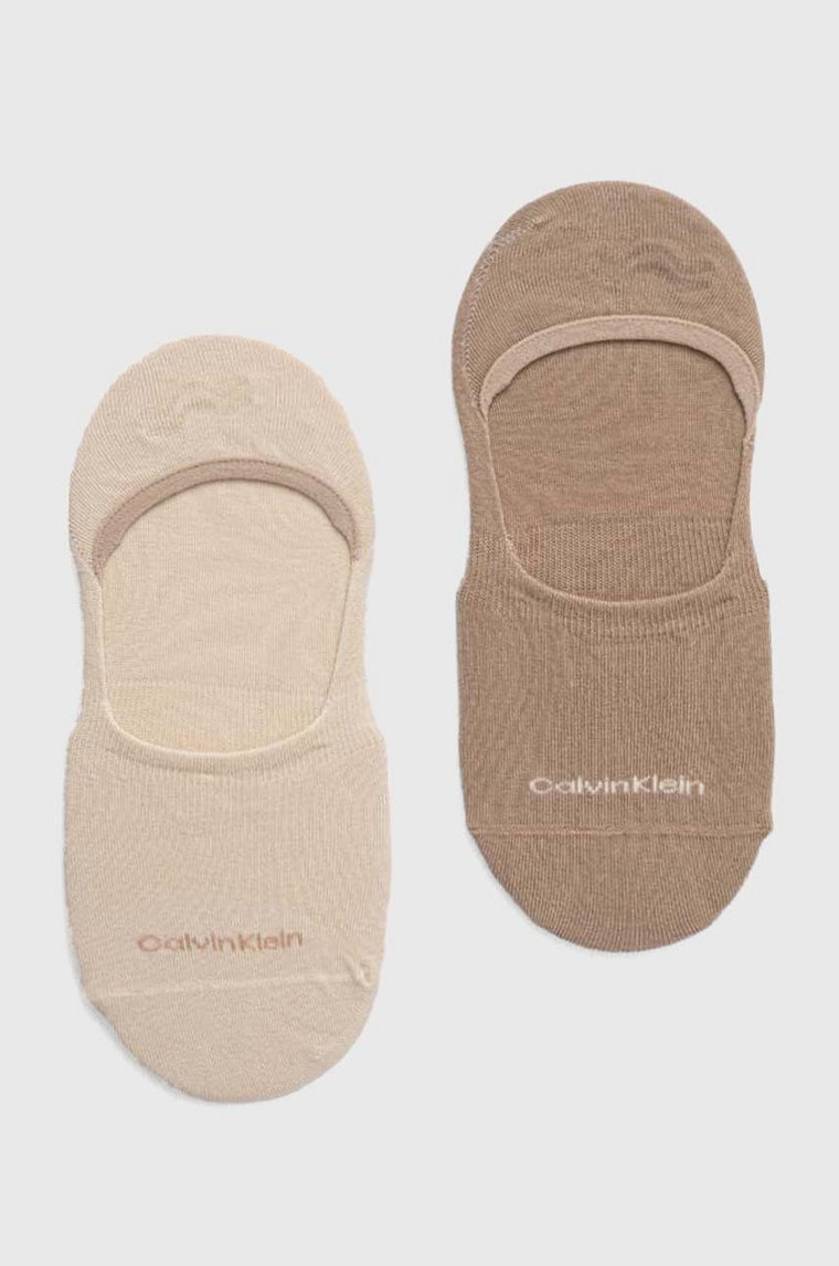 Calvin Klein skarpetki 2-pack damskie kolor beżowy