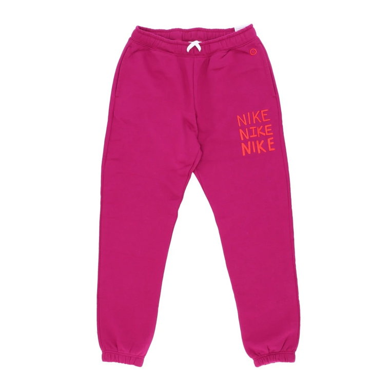 Dynamic Berry/Biały Spodnie Joggers Nike