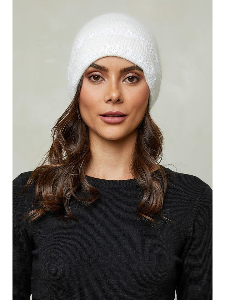 Soft Cashmere Czapka w kolorze białym