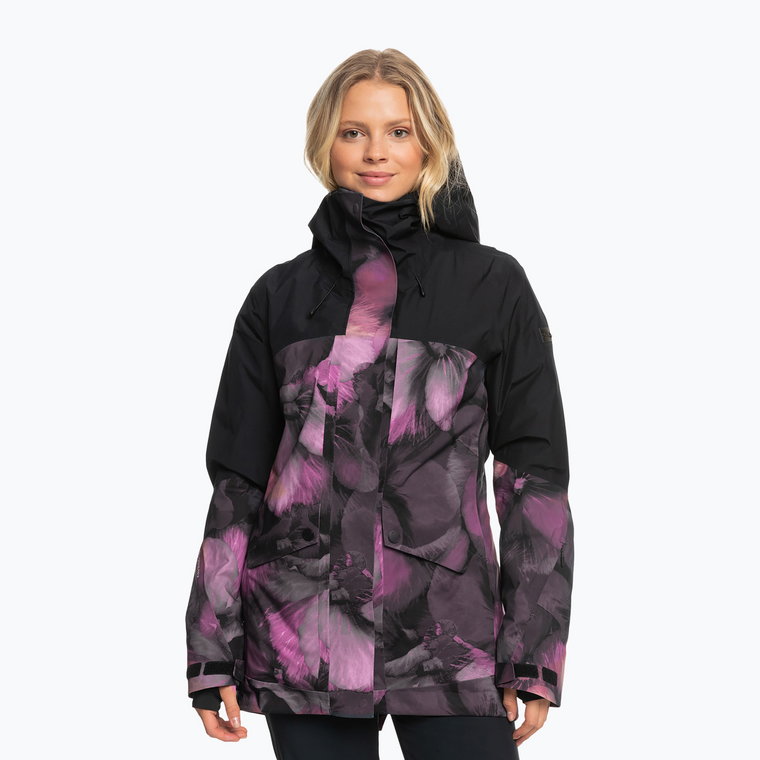 Kurtka snowboardowa damska ROXY Gore-Tex Glade Printed true black pansy pansy