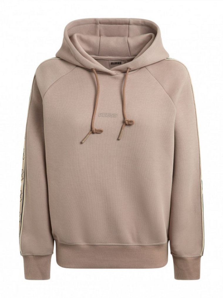 Damska bluza dresowa nierozpinana z kapturem Guess Britney Hooded - różowa