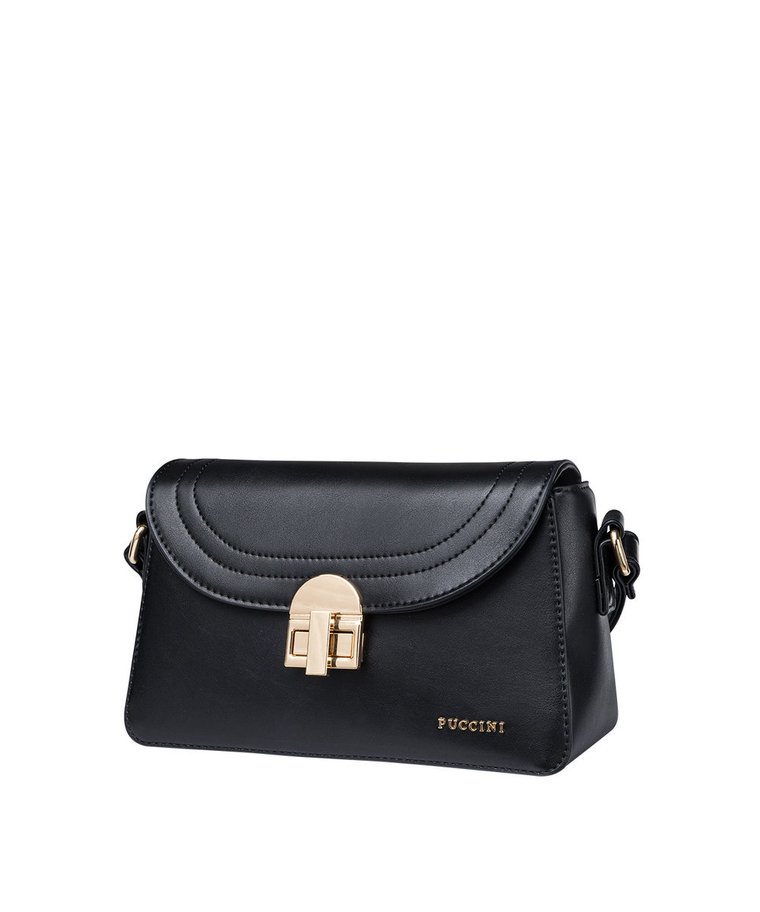 Torebka Damska Listonoszka Mała Crossbody Na Ramię PUCCINI Czarna BML024 1