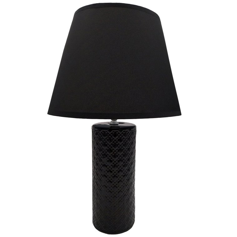 Lampa nocna nowoczesna czarna stołowa glamour 43 cm