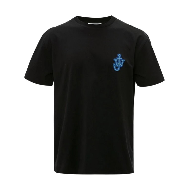 Czarna koszulka z logo Anchor z naszywką JW Anderson