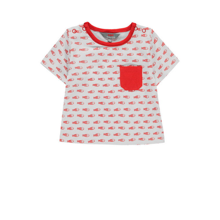 Dziecięca bluzka z krótkim rękawem, czerwony, rozmiar 68
