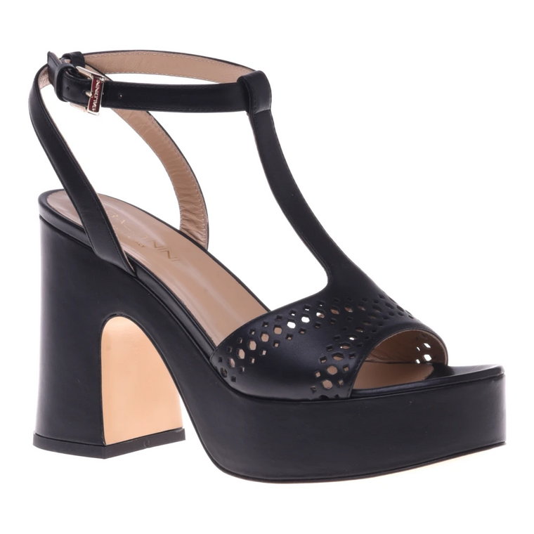 Sandal in black calfskin Baldinini