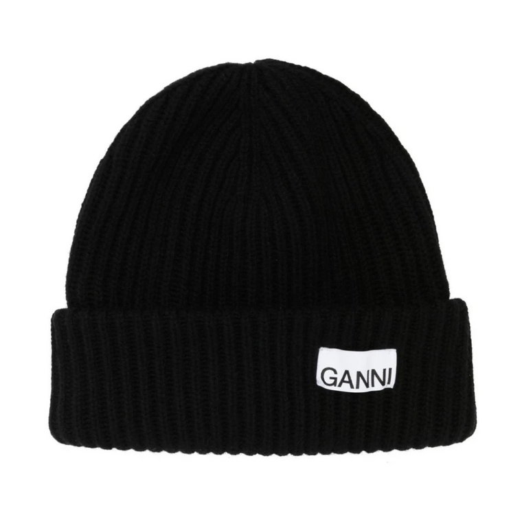 Strukturalna Czapka Beanie z Rypsu A4429 Ganni