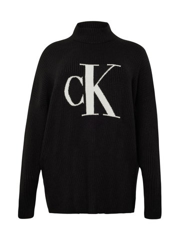 Calvin Klein Jeans Curve Sweter  czarny / biały