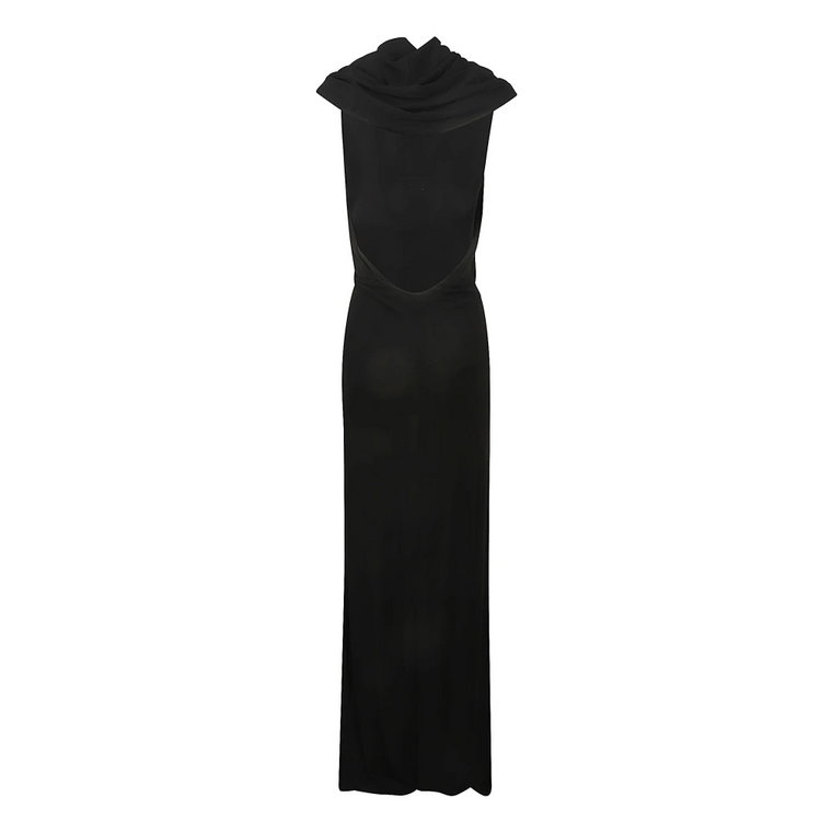 Luksusowa Czarna Sukienka Maxi Saint Laurent