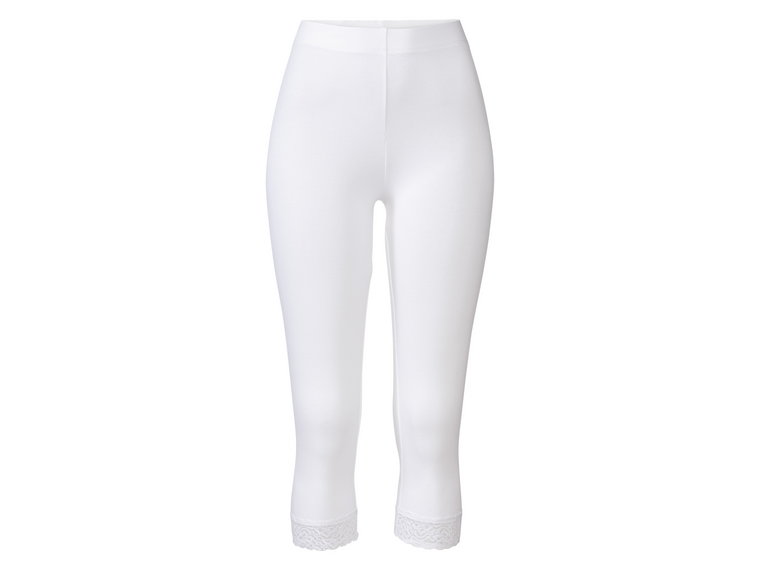 esmara Legginsy damskie 3/4 (Biały, XS (32/34))