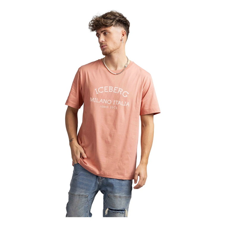 5D Milano Różowa T-shirt Męski Iceberg
