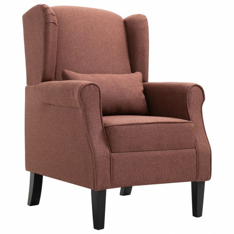 Fotel brązowy tapicerowany tkaniną kod: V-248617