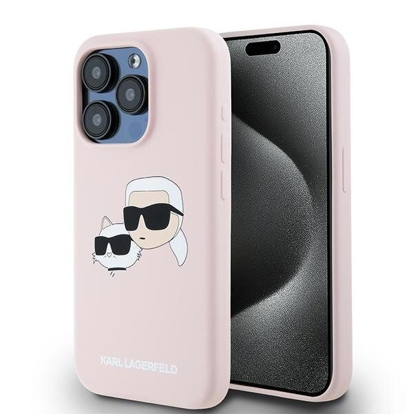 Karl Lagerfeld KLHMP15LSKCHPPLP iPhone 15 Pro 6.1" różowy/pink hardcase Silicone Karl & Choupette MagSafe