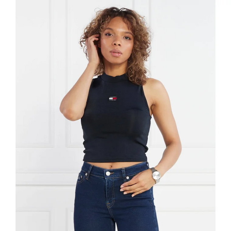 Tommy Jeans Top BADGE HIGH NECK TANK | Cropped Fit