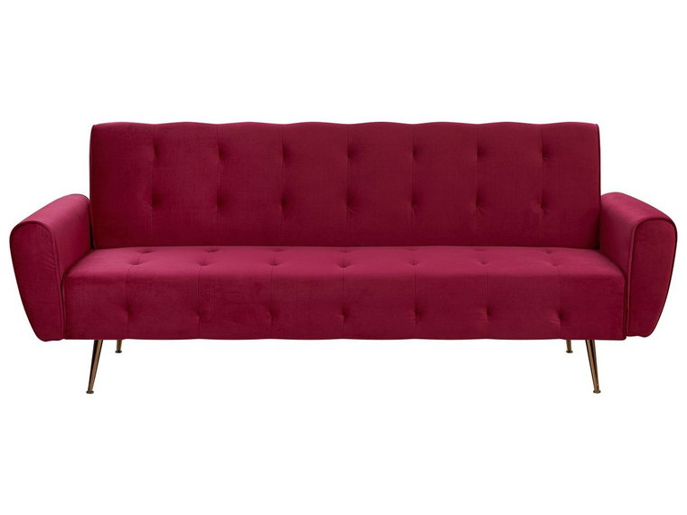 Sofa rozkładana BELIANI Selnes, ciemnoczerwona, 85x212x84 cm