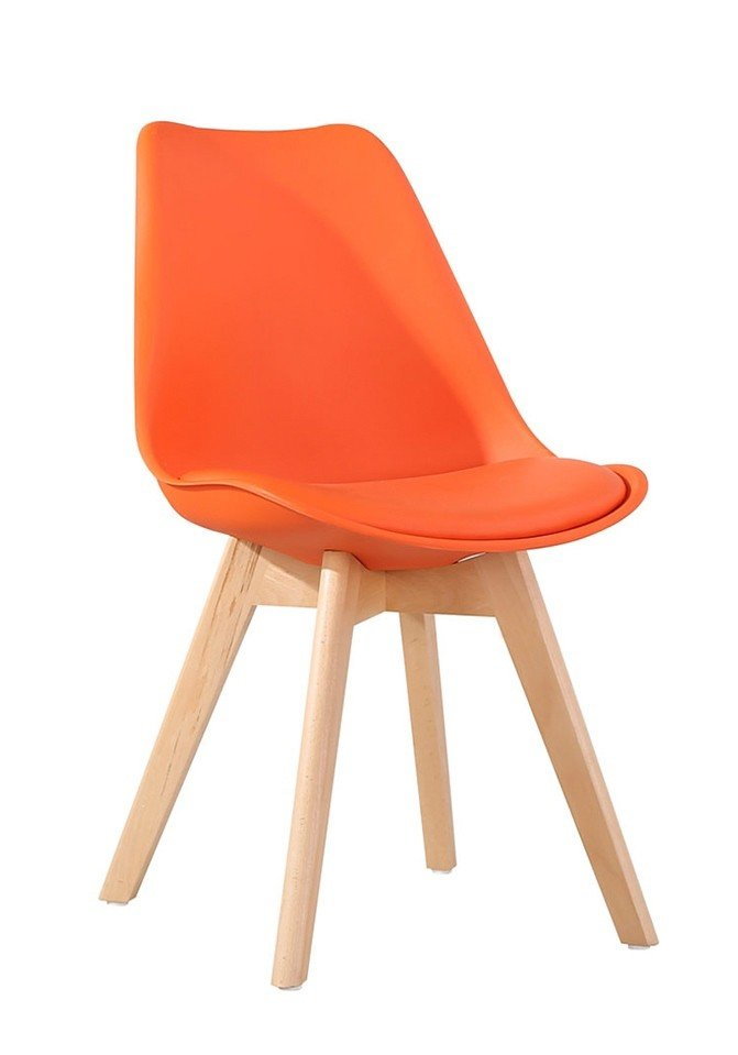 Krzesło MIA HOME Nord oak Modesto, pomarańczowe, 82x52x47 cm