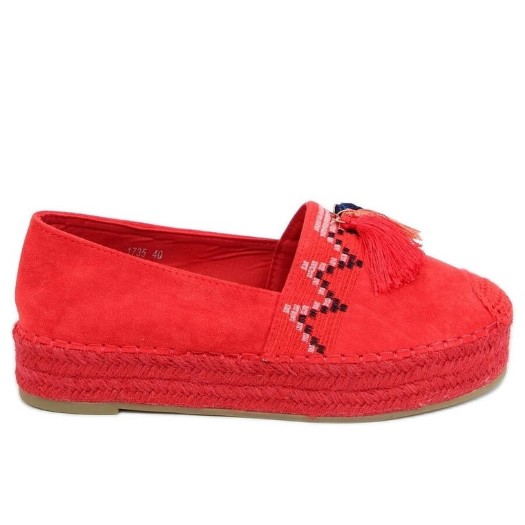 Espadryle z frędzelkami czerwone 1735 Red