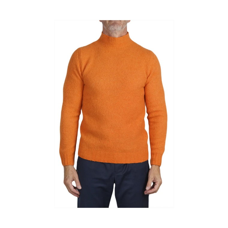 Recyklingowy Sweter z Kaszmiru - Pomarańczowy, Rozmiar 50 Fedeli
