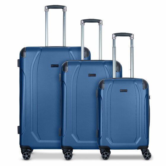 bugatti Valencia 4 kółka Zestaw walizek 3-części blue
