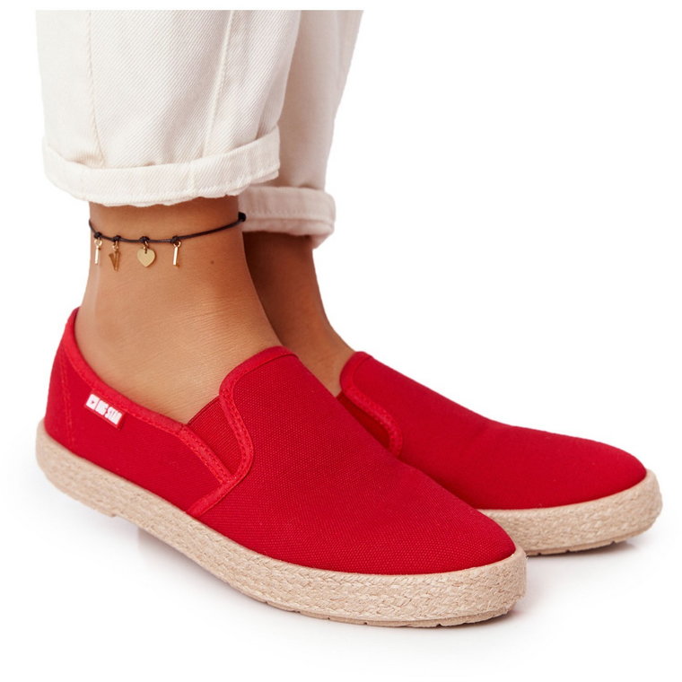 Espadryle Na Plecionej Podeszwie Big Star DD274018 Czerwone