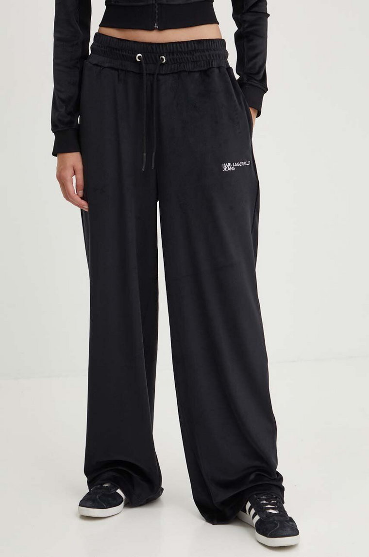 Karl Lagerfeld Jeans spodnie dresowe kolor czarny gładkie 245J1001