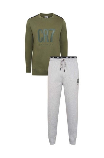 CR7 Cristiano Ronaldo piżama męska kolor zielony wzorzysta
