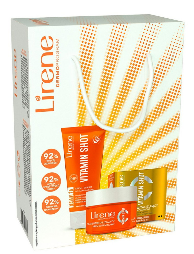 Lirene Vitamin Shot XMASS - zestaw (Krem rewitalizujący 50ml + Krem do rąk 75ml)