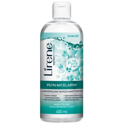 Lirene, Micel Pure & Matt, płyn micelarny z minerałami z morza martwego, 400 ml