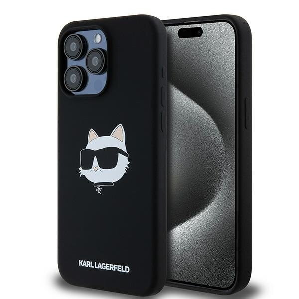 Karl Lagerfeld KLHMP15XSCHPPLK iPhone 15 Pro Max 6.7" czarny/black hardcase Silicone Choupette Head MagSafe