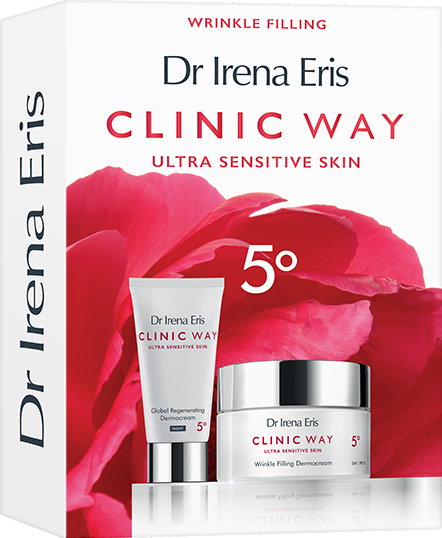 Zestaw Dr Irena Eris Clinic Way 5 Dermokrem Wypełniający Zmarszczki SPF20 - 50ml + 5 Dermokrem Globalnie Regenerujący na noc - 30ml
