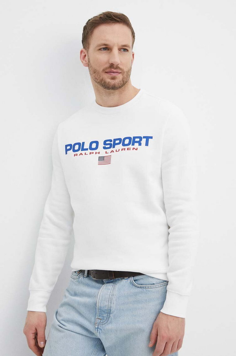 Polo Ralph Lauren bluza męska kolor biały z nadrukiem