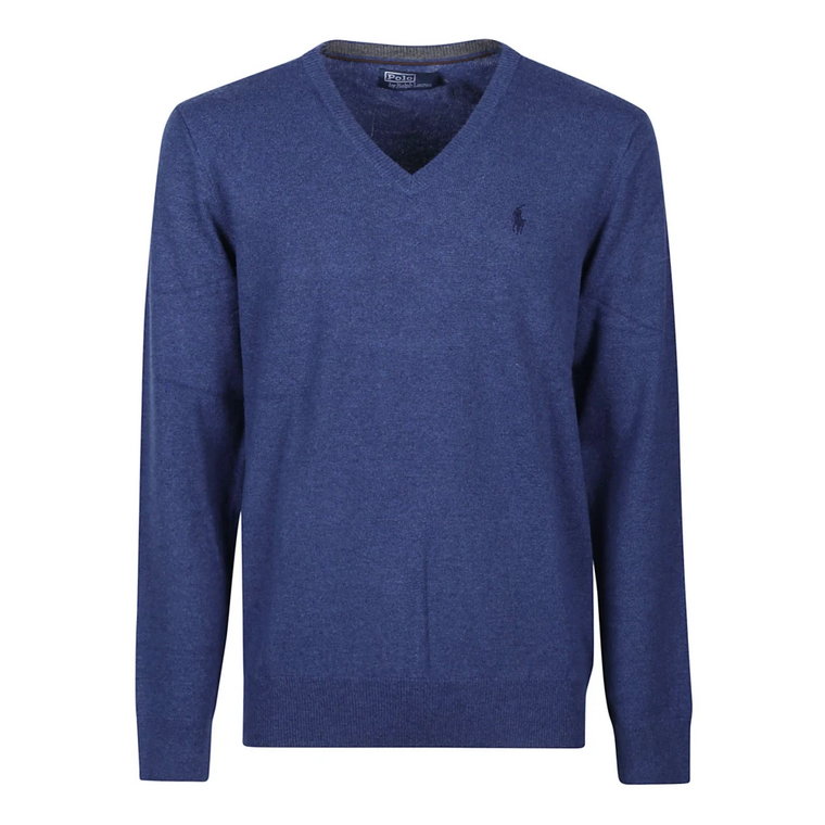 Rustykalny Granatowy Sweter Polo Ralph Lauren