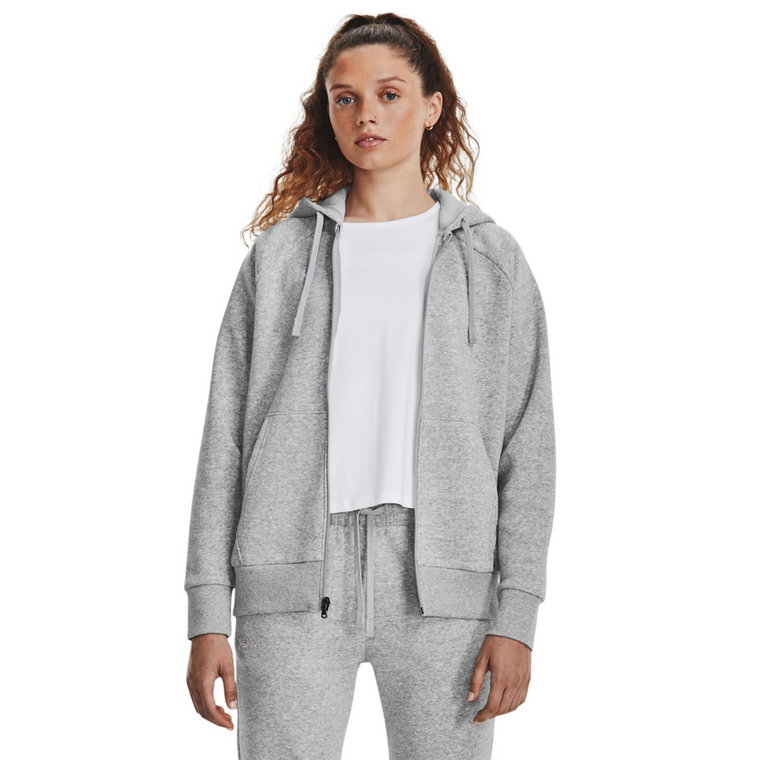 Damska bluza dresowa rozpinana z kapturem Under Armour UA Rival Fleece FZ Hoodie - szara