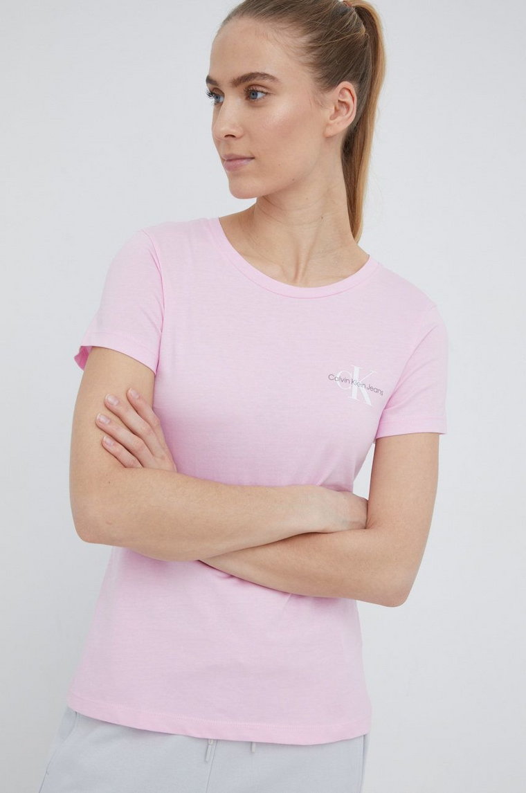 Calvin Klein Jeans t-shirt bawełniany (2-pack) J20J219734 kolor różowy