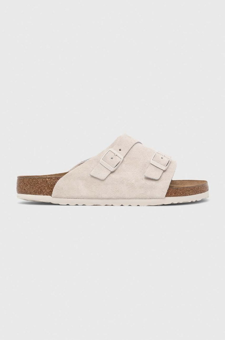 Birkenstock klapki zamszowe Zürich męskie kolor beżowy 1025028