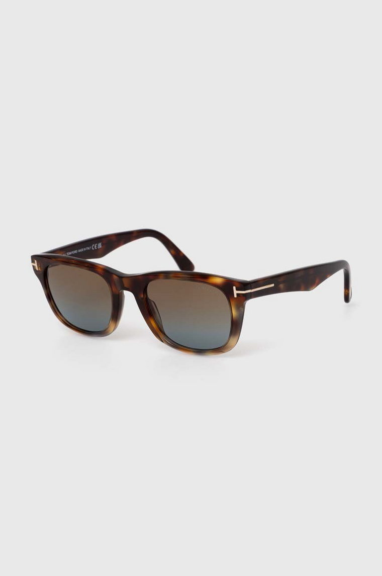 Tom Ford okulary przeciwsłoneczne męskie kolor brązowy FT1076_5456B