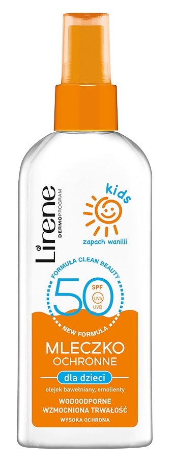 Lirene Sun Mleczko ochronne dla dzieci SPF50 zapach wanilii 150 ml