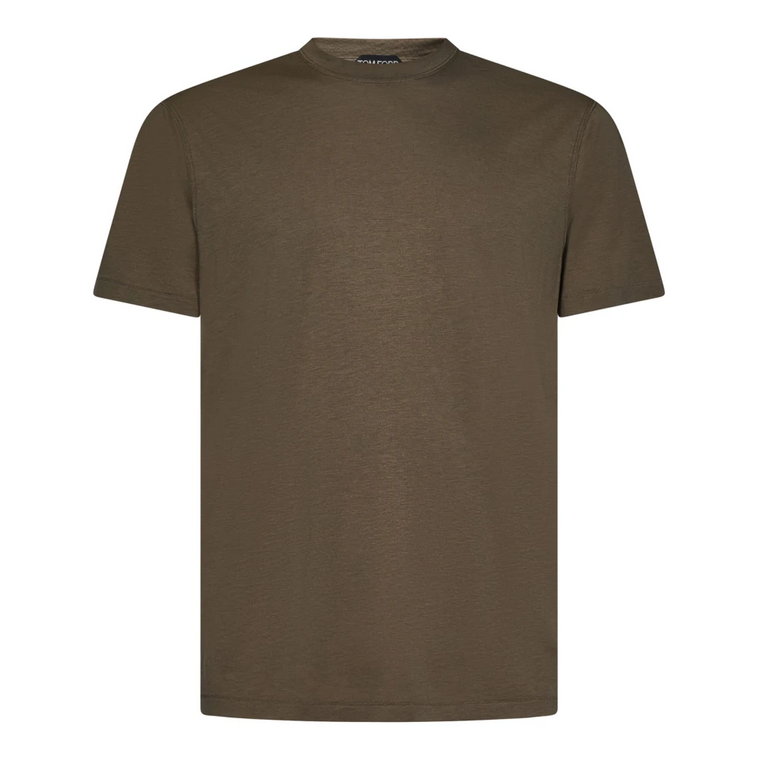 Ciemnozielony T-shirt - Regular Fit, Wyprodukowany w Portugalii Tom Ford
